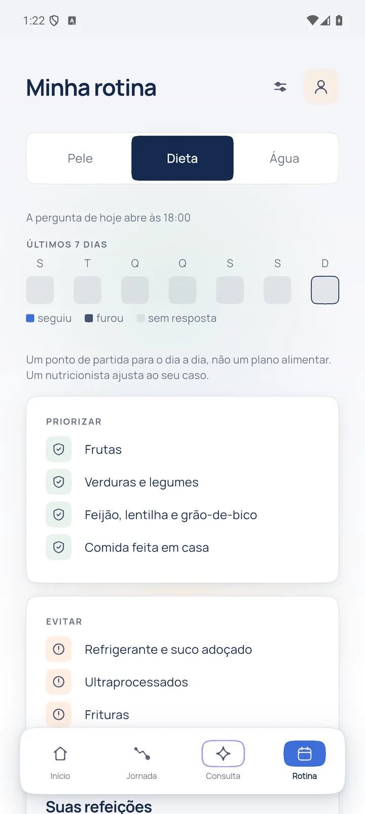 Aba Dieta: o que priorizar, como frutas e legumes, e o que evitar, como ultraprocessados.